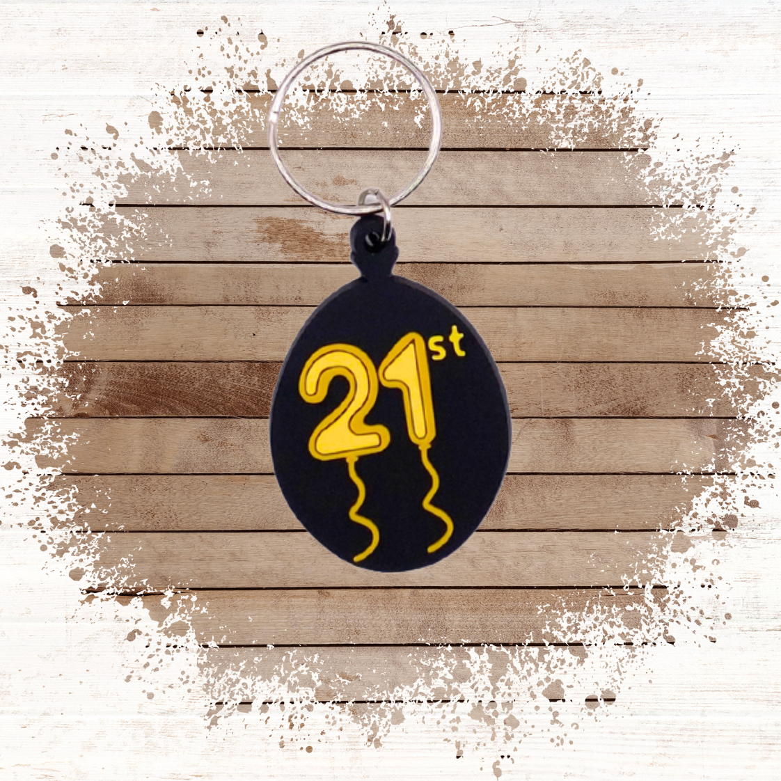 21st Birthday card with 21st Keyring gift