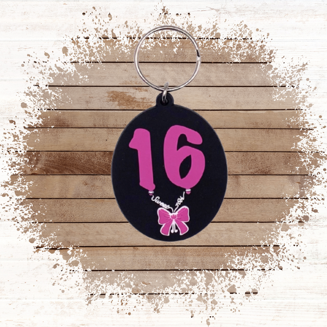16th birthday card with 16 birthday Keyring gift
