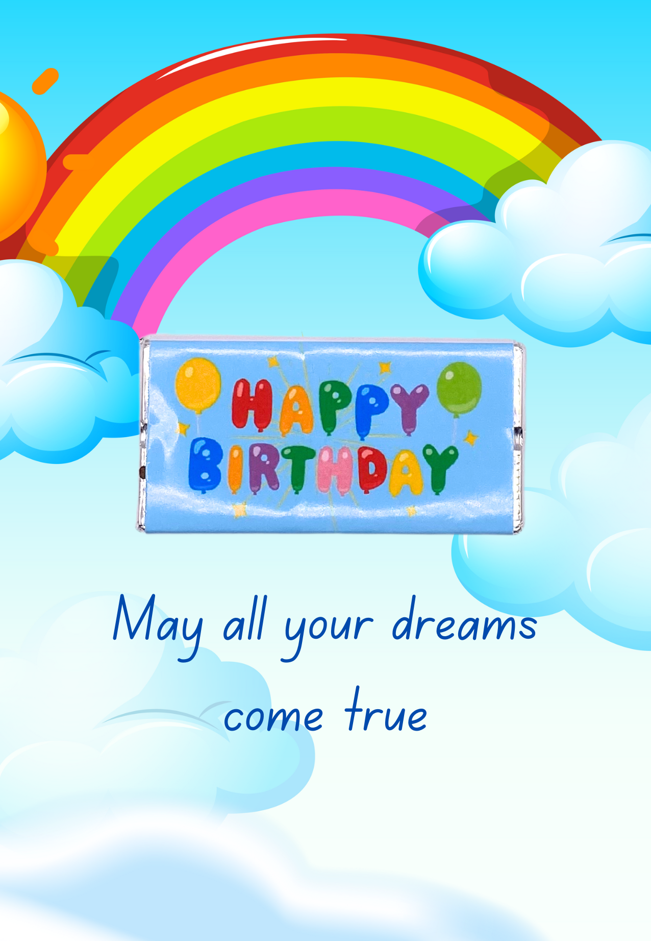 Birthday card with milk chocolate gift