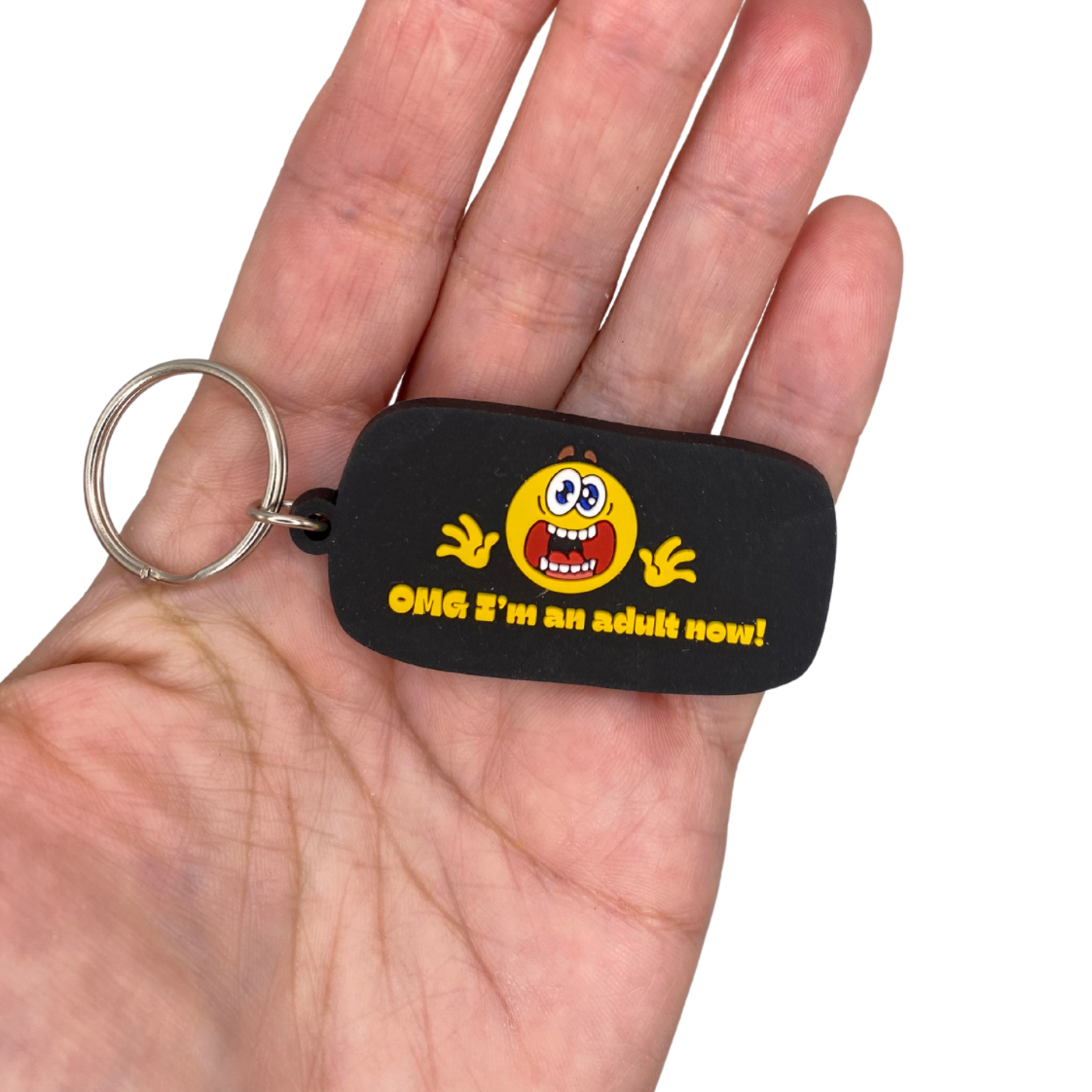 18th Birthday card with OMG Keyring gift