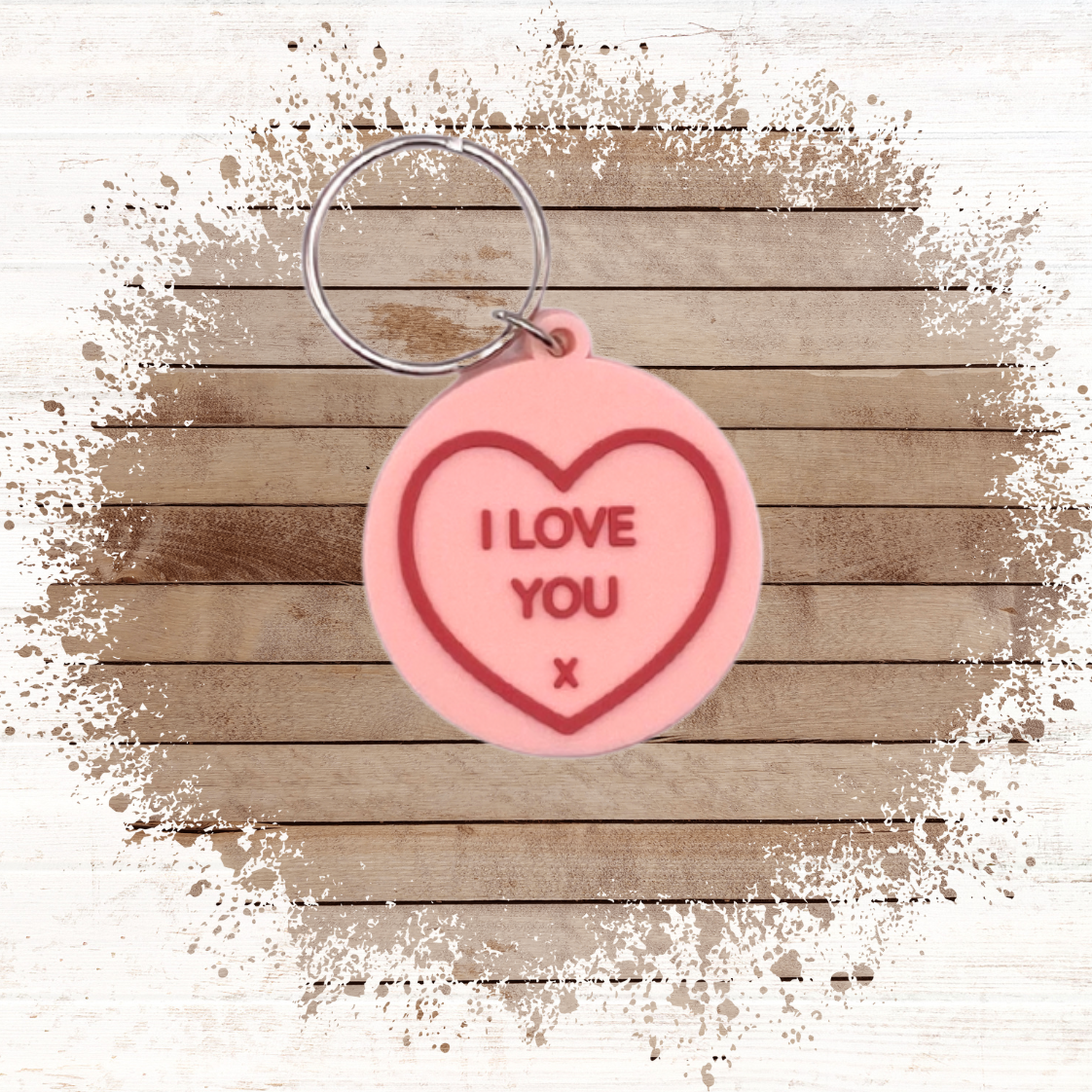 Anniversary card with heart Keyring gift