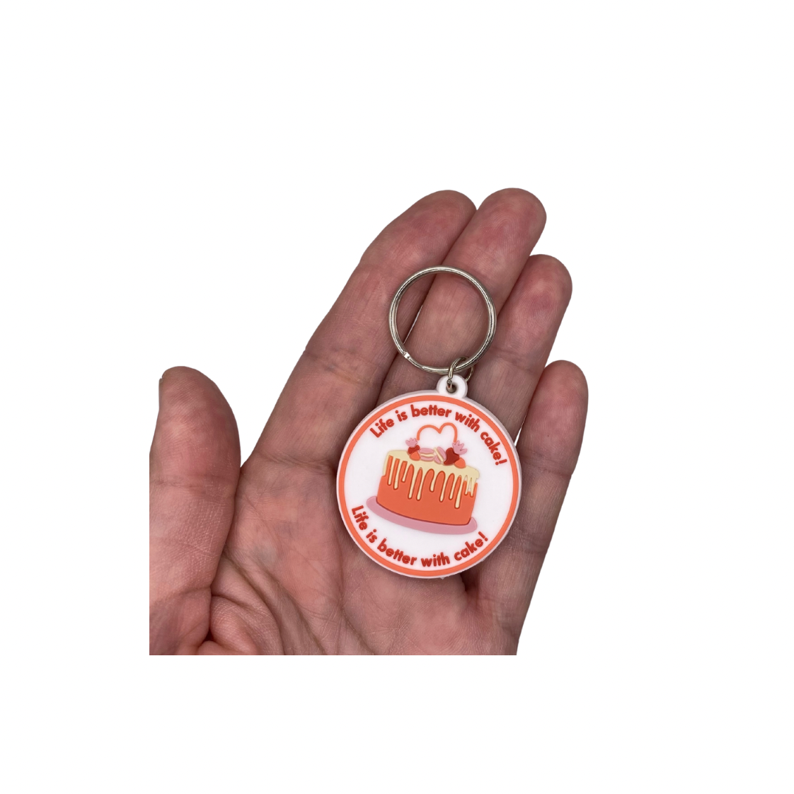 Birthday card with cake Keyring gift