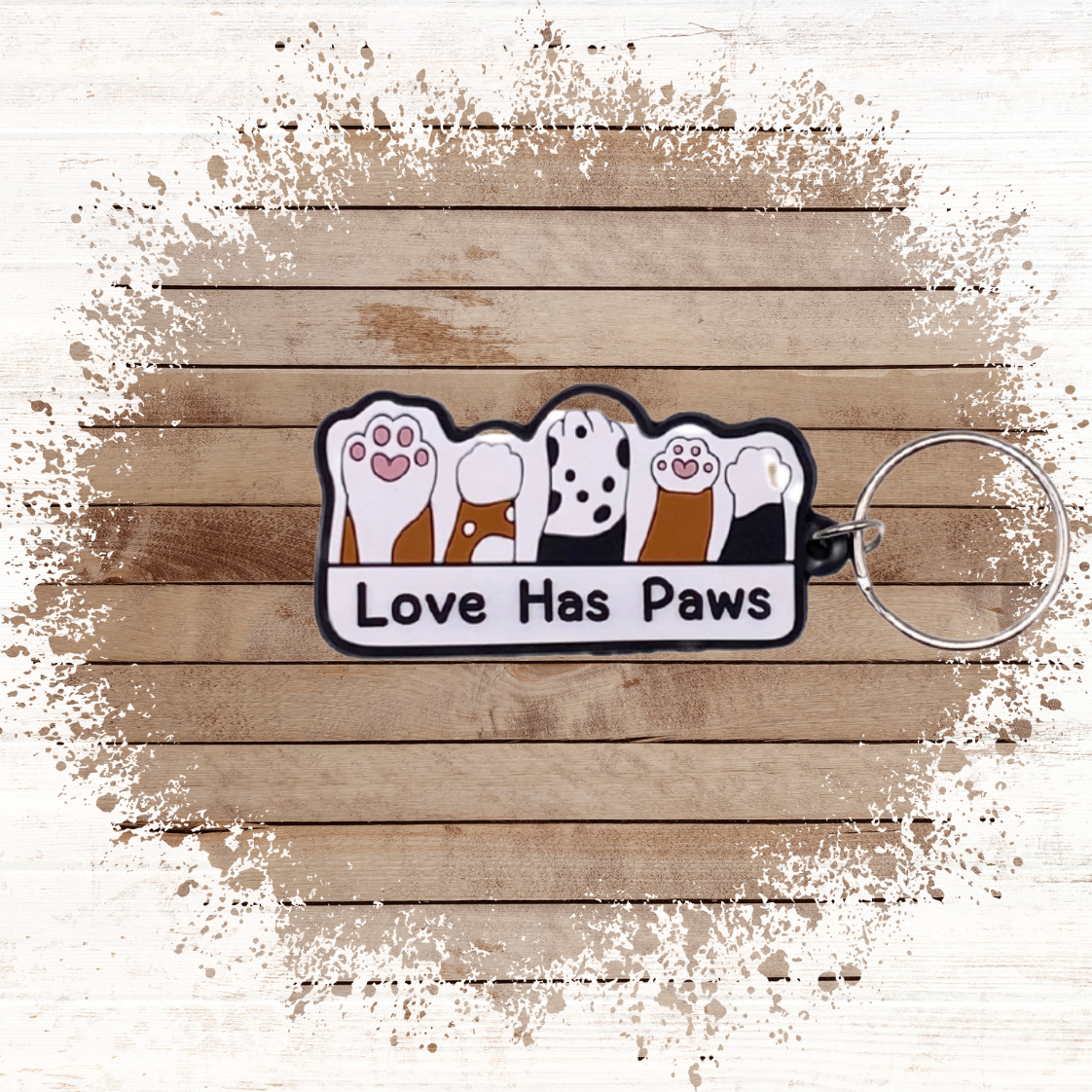 Purrrfect birthday with paws Keyring gift