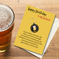 Husband birthday card with beer Keyring gift