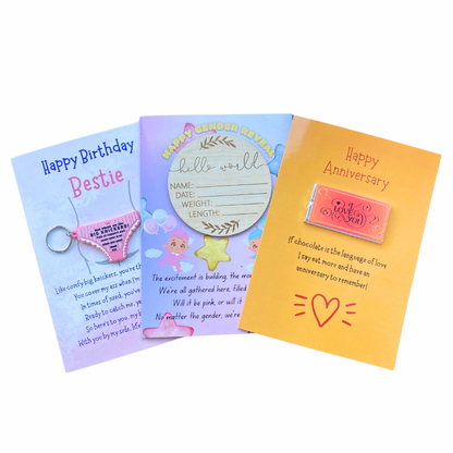 Wife Anniversary card with cake Keyring gift