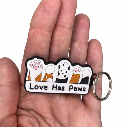 Purrrfect birthday with paws Keyring gift