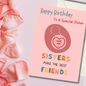 Sister birthday card with heart Keyring gift