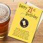 21st Birthday with beer Keyring gift