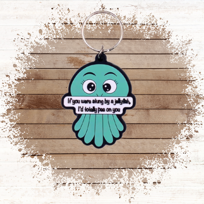 Thank you card with jellyfish Keyring gift