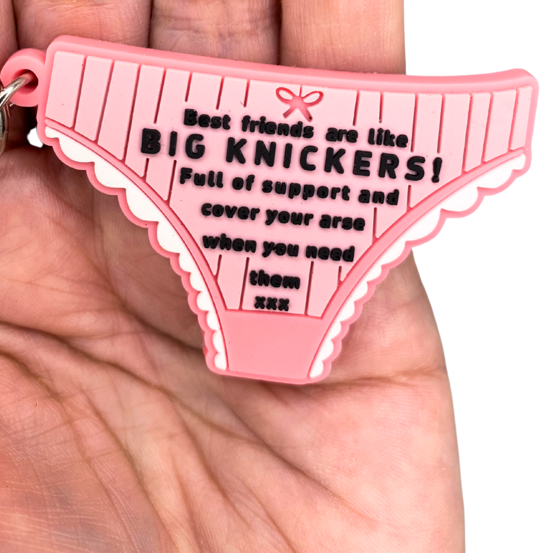 Bestie birthday card with knickers Keyring gift