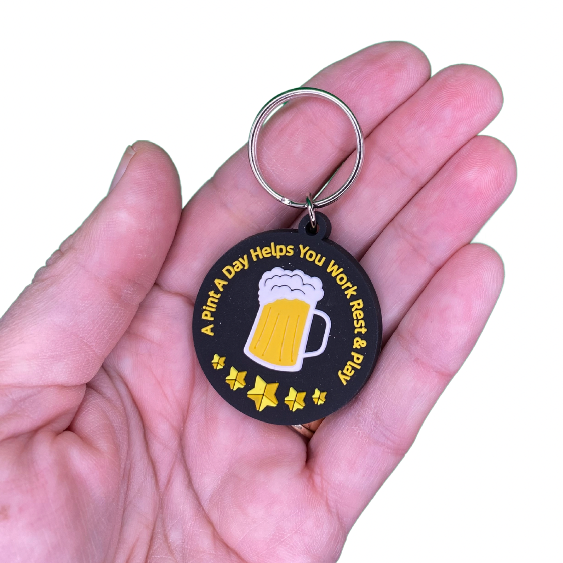 21st Birthday with beer Keyring gift