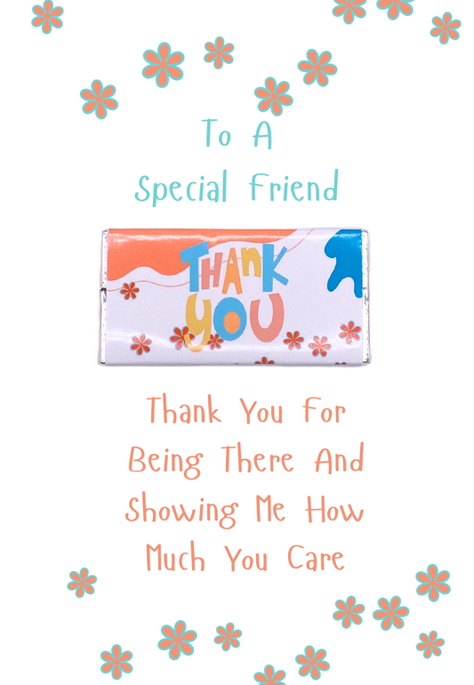 Thank you card with milk chocolate gift