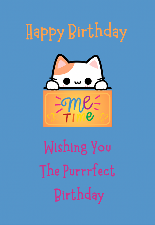 Purrrfect birthday card with milk chocolate gift