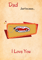 Dad-Just Because-card with classic car Keyring gift