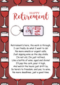 Retirement card with wine Keyring gift